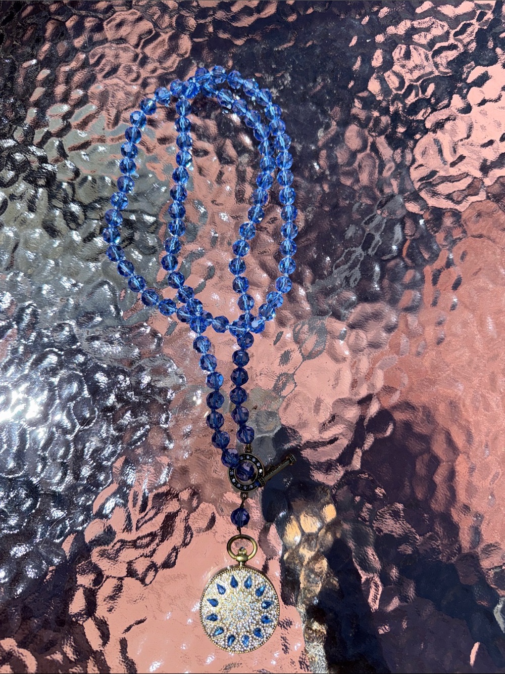 Heidi Daus Blue Crystal Pendant Necklace - Women Jewelry